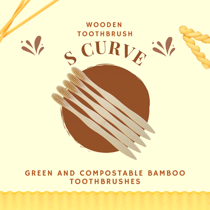 Eco Gree S Curve Charcoal Bamboo Toothbrush | Eco-Friendly Whitening & Plaque Control