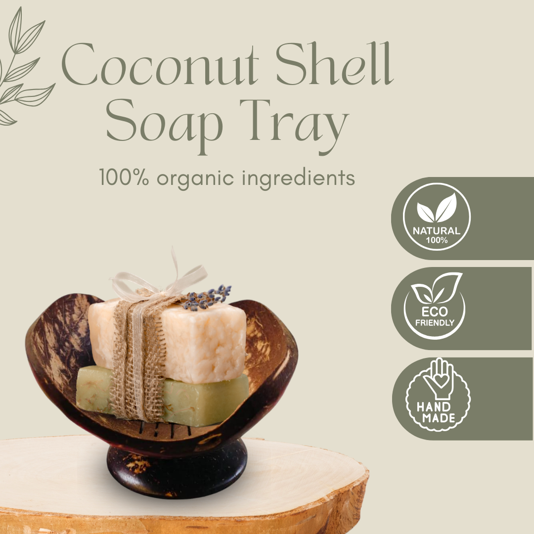 Eco-Friendly Coconut Shell Soap Tray | Sustainable, Handmade & Natural