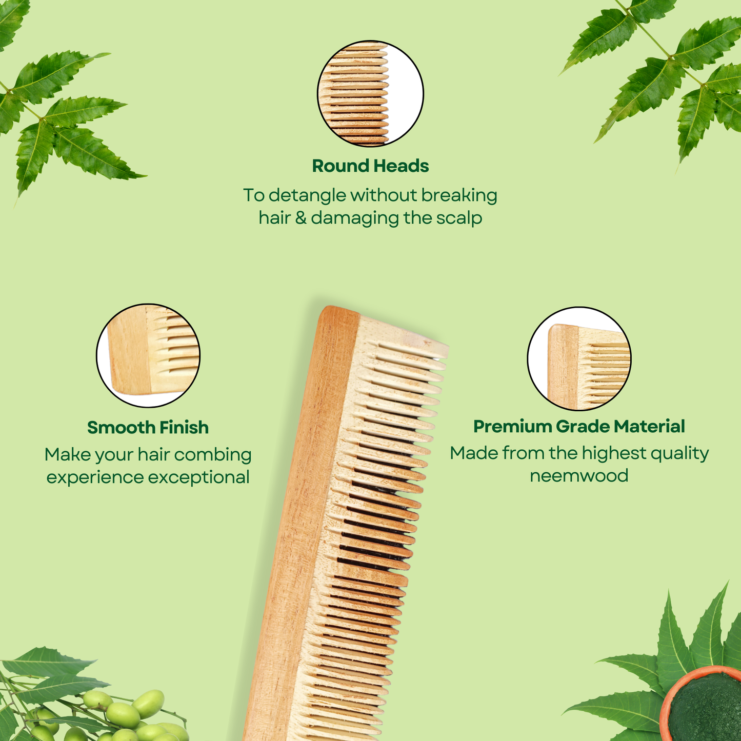 Handcrafted Wooden Lily Comb | Eco-Friendly & Gentle Hair Care