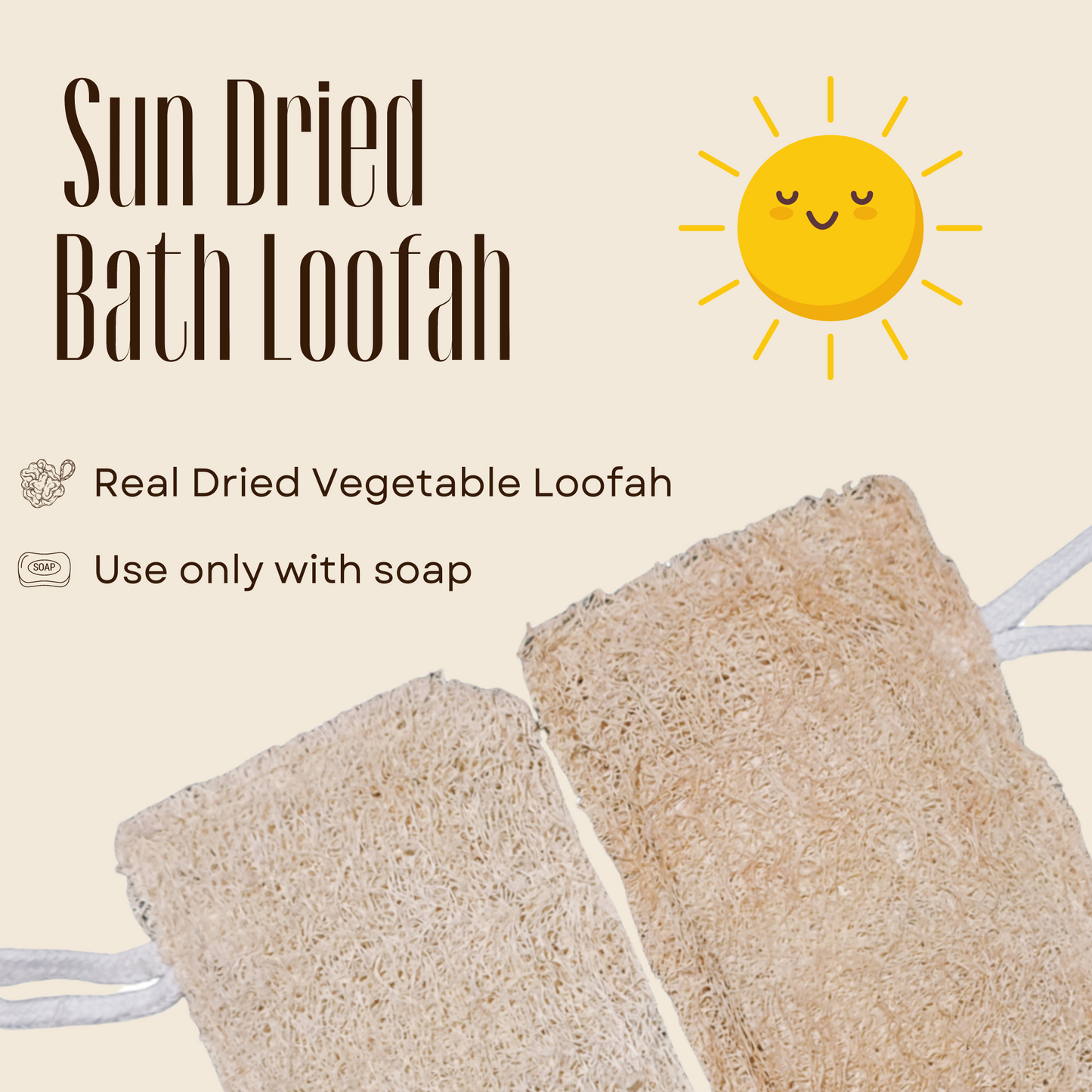 Rectangle Loofah | Natural Body Exfoliator for Smooth, Glowing Skin | Gentle & Effective