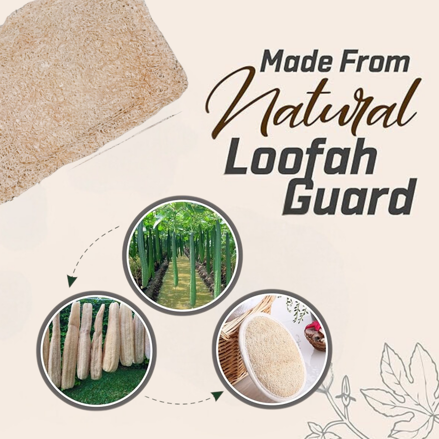 Rectangle Loofah | Natural Body Exfoliator for Smooth, Glowing Skin | Gentle & Effective