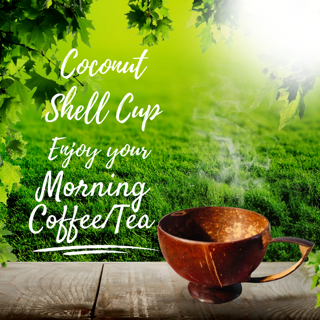 Eco Gree Coconut Shell Tea Cup | Sustainable & Stylish Eco-Friendly Drinkware-150ML Capacity