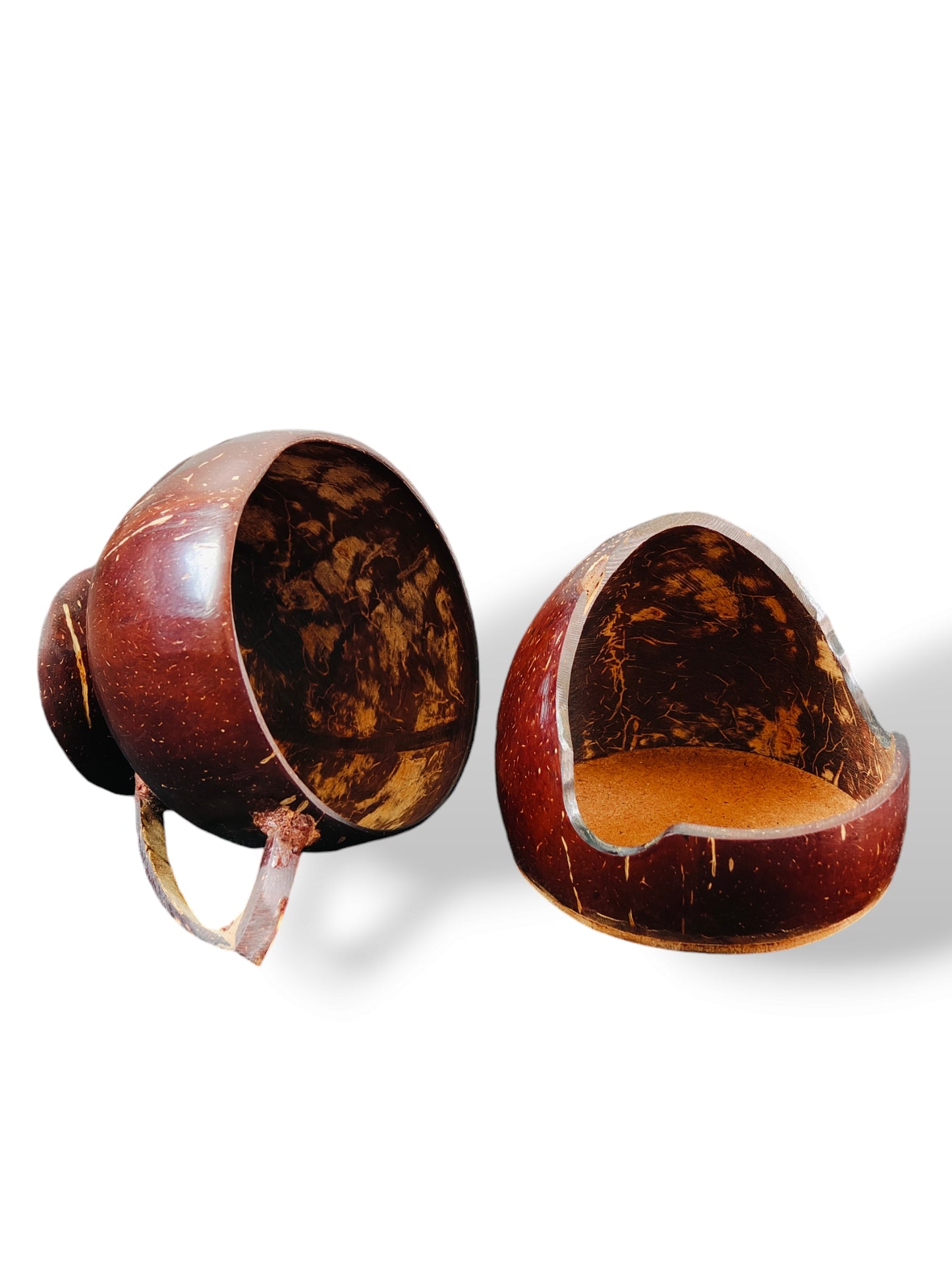 Eco Gree Coconut Shell Cup & Mobile Stand Combo Set