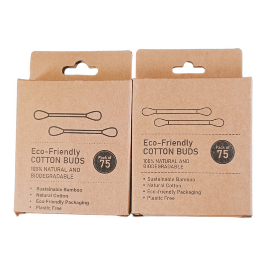 Eco Gree Cotton Ear Buds | Soft, Biodegradable, and Gentle for Everyday Use | 75 Buds