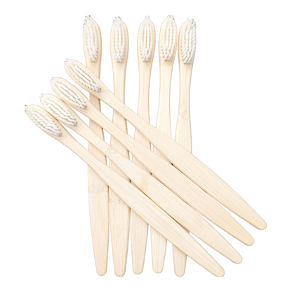 Eco-Friendly C Curve White Bamboo Toothbrush - Sustainable & Stylish Oral Care