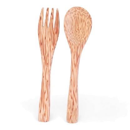 Eco-Friendly Wooden Fork and Spoon Combo - Sustainable & Stylish Tableware